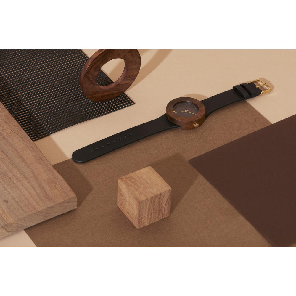 analog watch co. Leather & Blackwood Watch