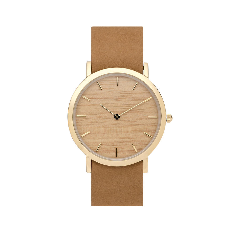 analog watch co. Silverheart Wood Classic Watch Tan Leather