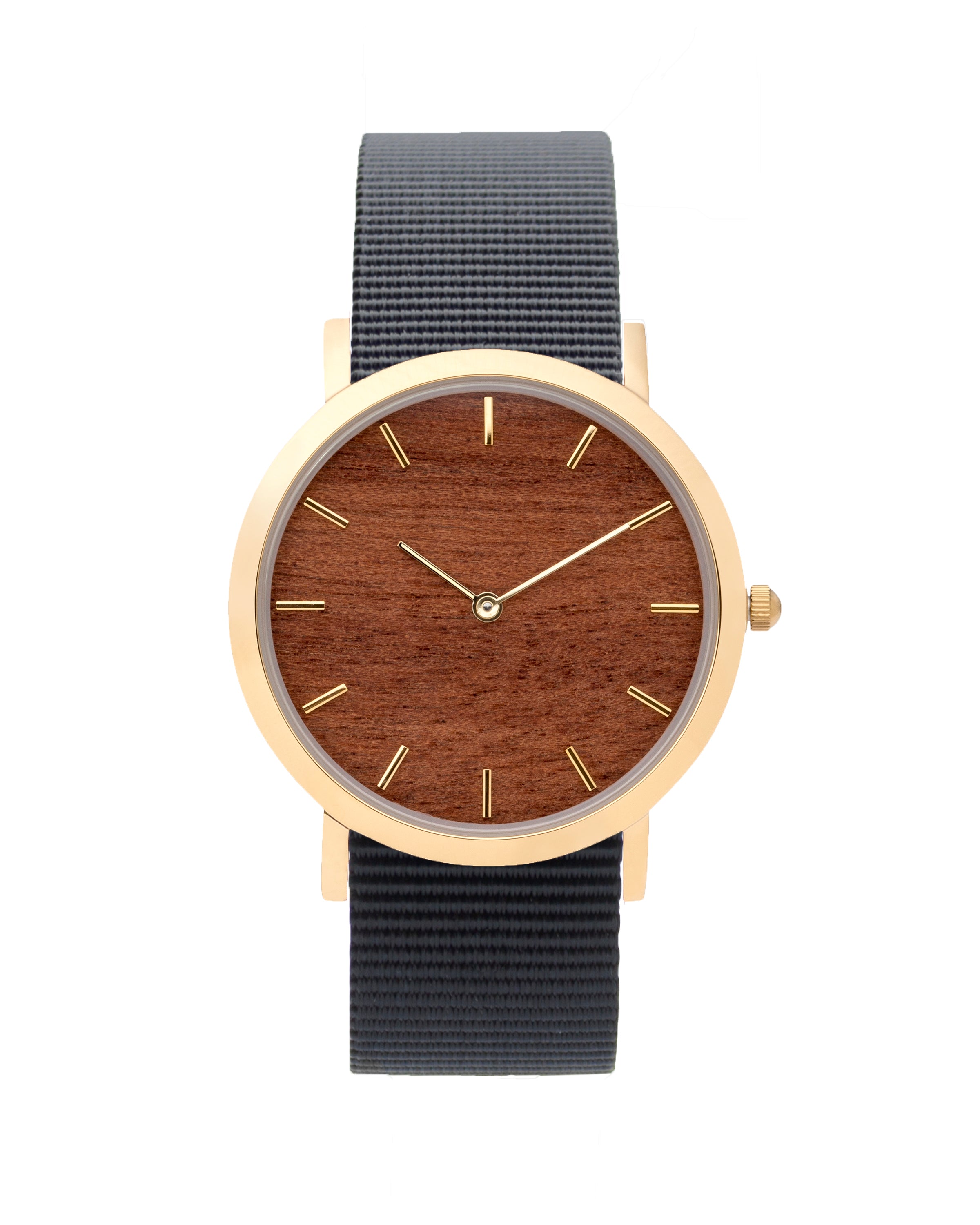 analog watch co. Makore Wood Classic Watch Black Leather