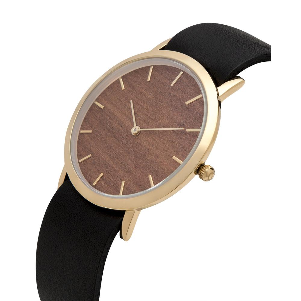 analog watch co. Makore Wood Classic Watch Navy Leather