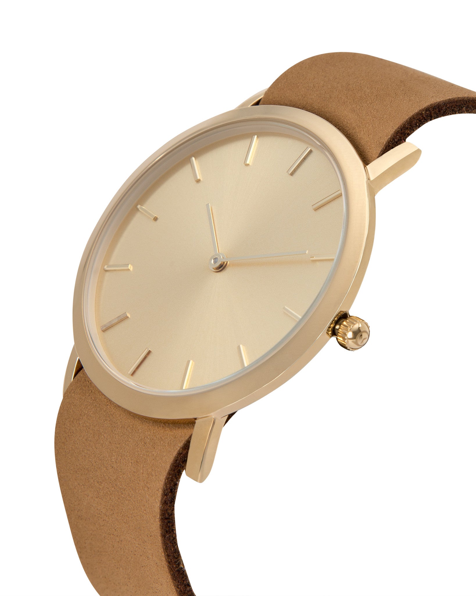 analog watch co. Gold Classic Watch Tan Leather