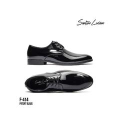 Santino Luciano Men Santino Luciano Formal Dress Shoes Patent Leather Shiny Lace up F414 Black