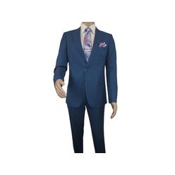 Berlusconi Men Suit BERLUSCONI Turkey 100% Soft Italian Wool Super 180's 2pc #Ber31 Blue