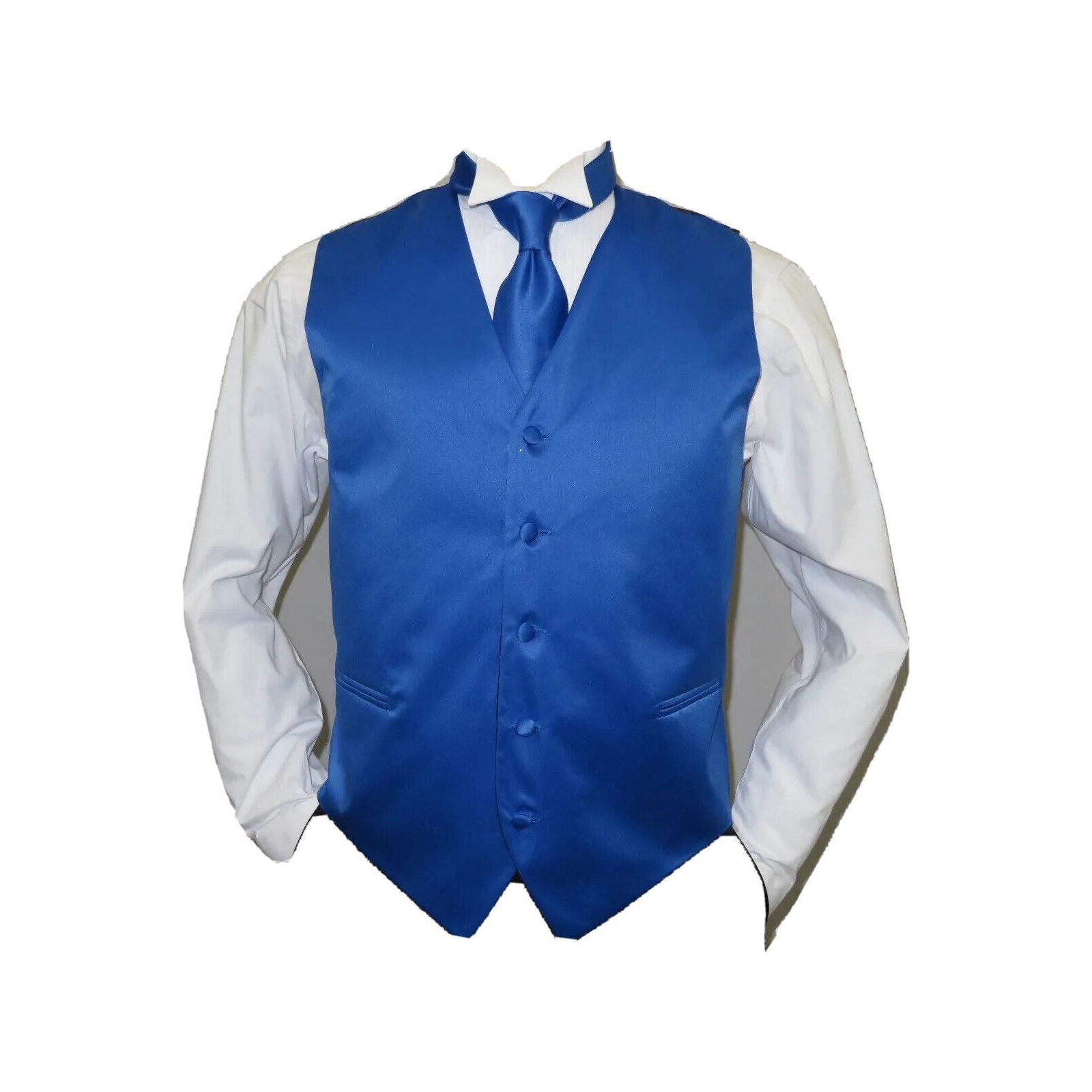 J.Valintin Men's Wear Legend Mens  Q. BRAND Formal Vest ONLY after Six Assorted Satin Royal blue