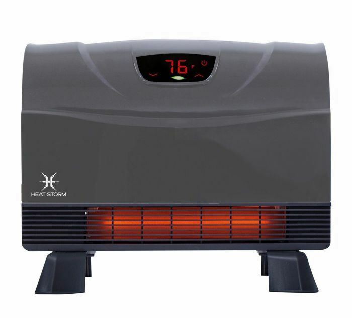 Heat Storm Phoenix HS-1500-PHX, Infrared Space Heater with Attachable Feet, Remote Control, Energy Efficient-750-1500 Watts, Gra
