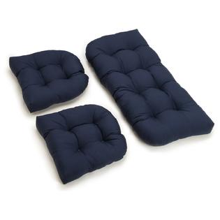 needles blazing cushions settee twill tufted shaped navy piece