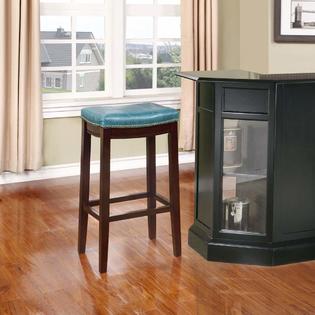 Linon Home Linon Claridge 30in Bar Stool In Blue Linon Home Linon Claridge 30in Bar Stool In Blue