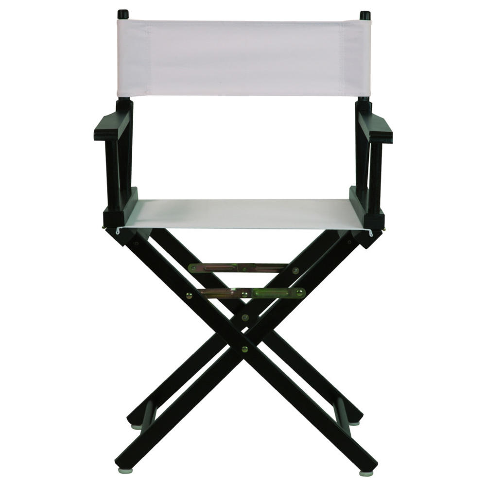 Casual Home 18" Director's Chair Black Frame with White Canvas