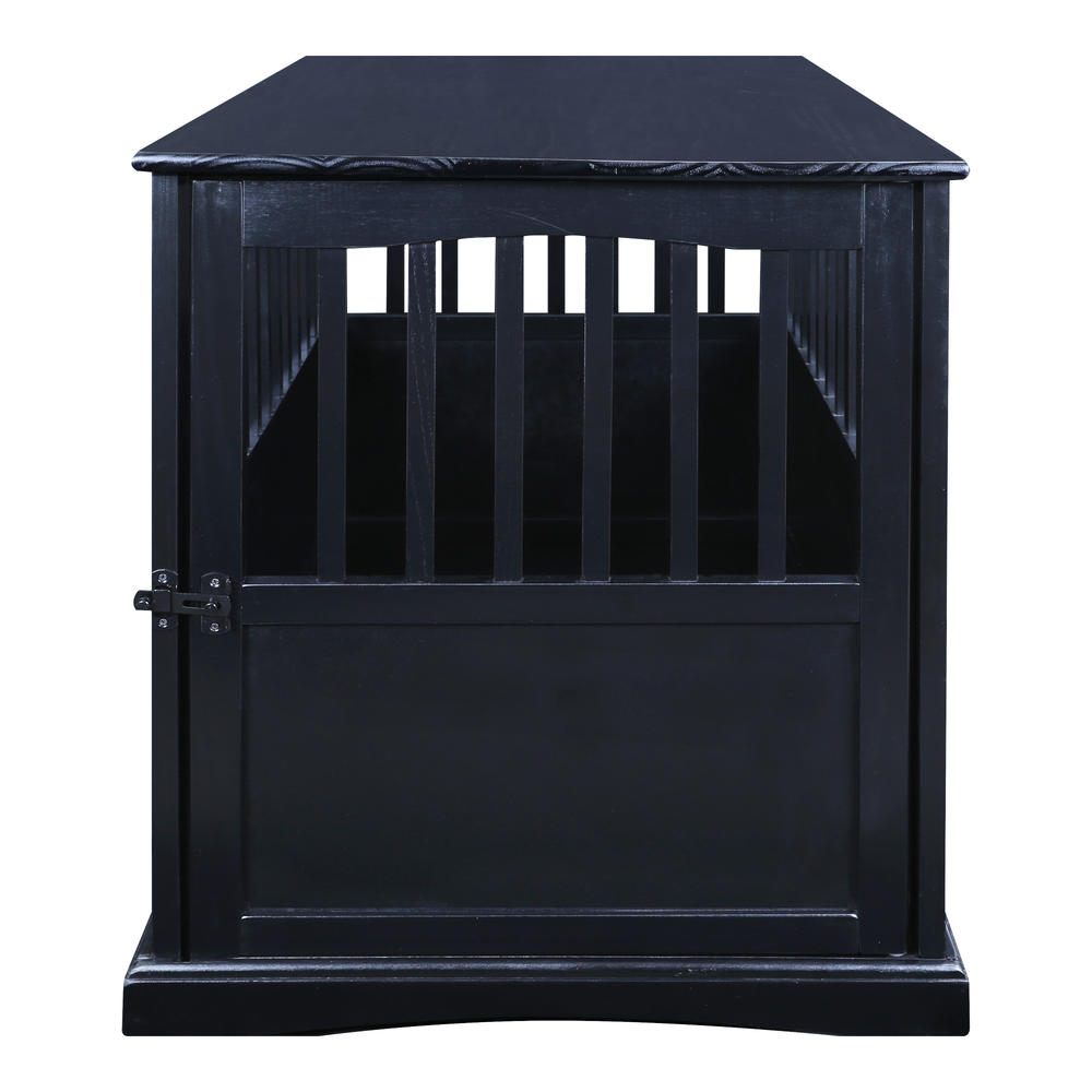 Casual Home Wooden Large Pet Crate, End Table, Black