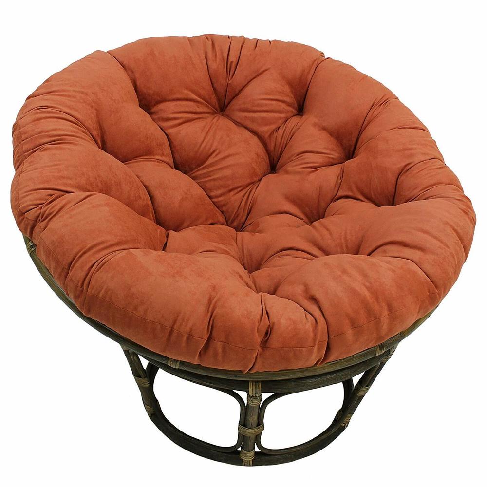 Blazing Needles Solid Microsuede Papasan Chair Cushion, 44" x 6" x 44", Spice