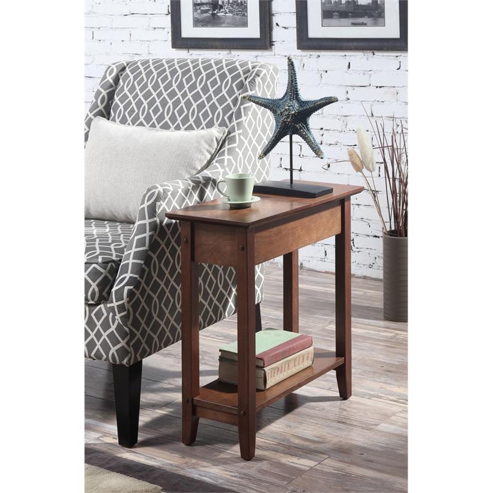 Convenience Concepts American Heritage Flip Top End Table, Walnut