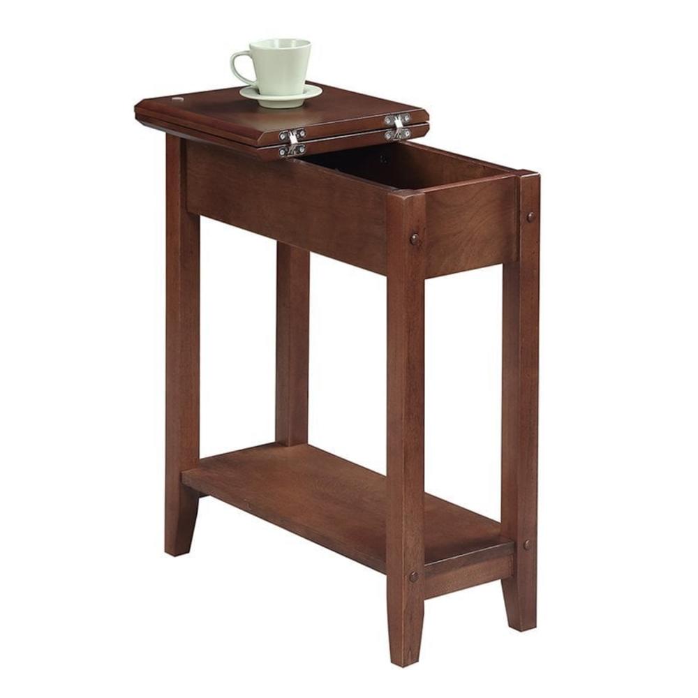Convenience Concepts American Heritage Flip Top End Table, Walnut
