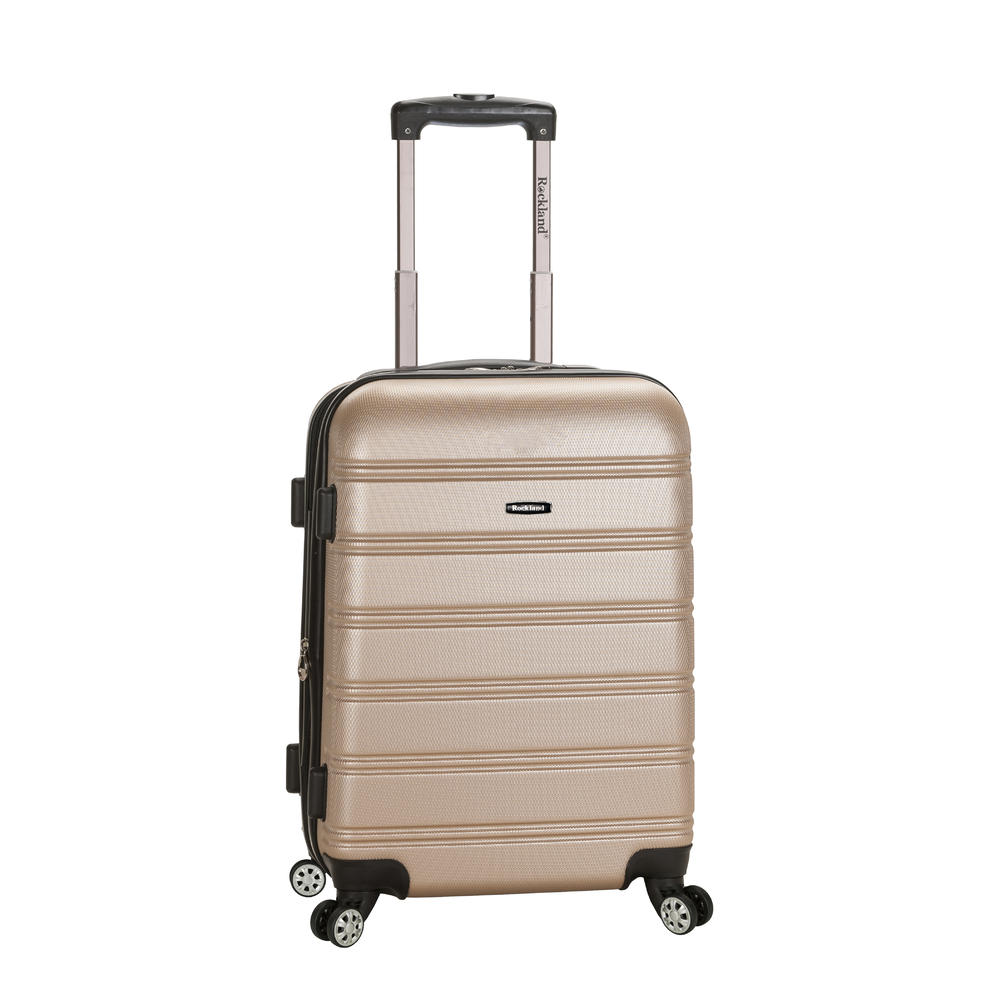 Rockland Melbourne Hardside Expandable Spinner Wheel Luggage, Champagne, Carry-On 20-Inch