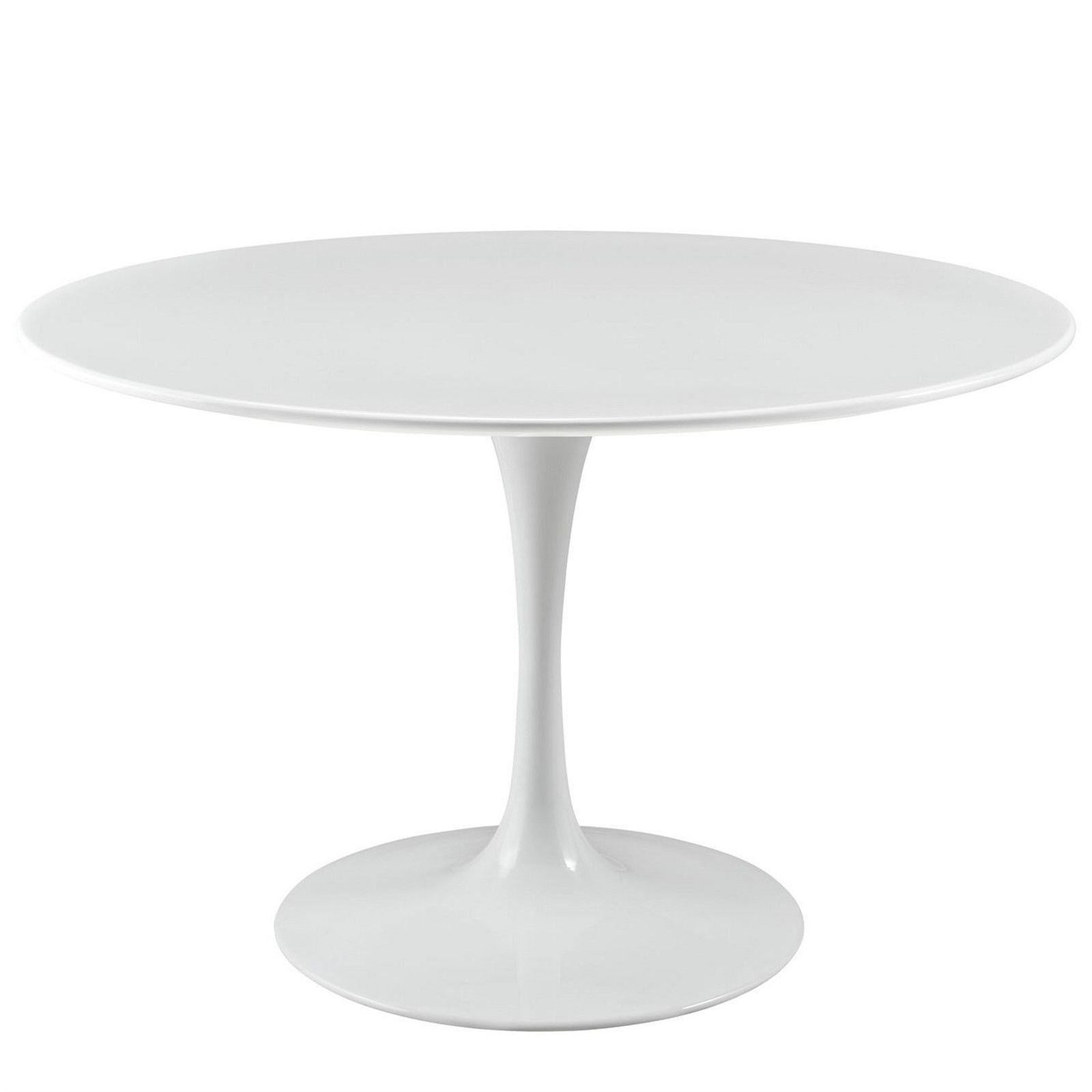 Photo 1 of Modway Mid-Century Modern Dining Table with Round Top and Pedestal Base in White