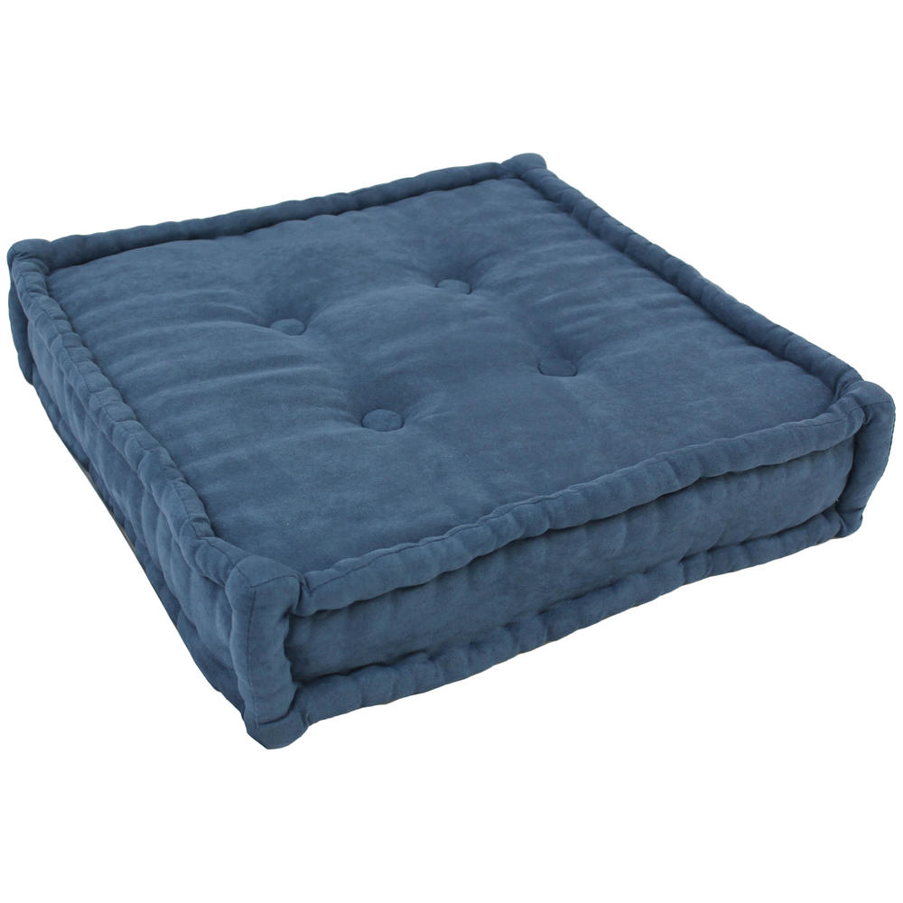 Blazing Needles 25-inch Square Corder Floor Pillow with Button Tufts - Indigo