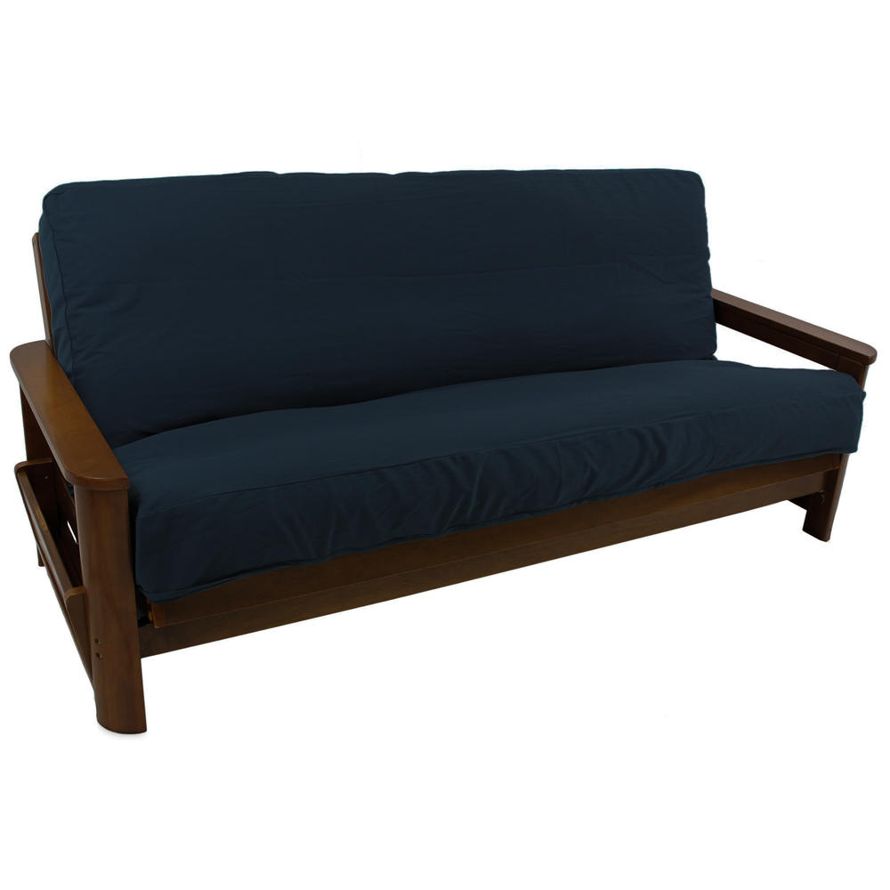 Blazing Needles Solid Twill 8 to 9-inch Full Futon Cover - Navy