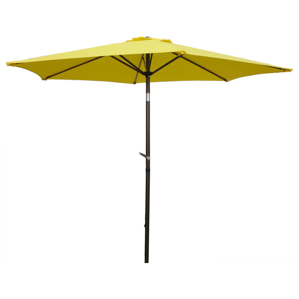 International Caravan St. Kitts Aluminum Tilt and Crank 8' Outdoor Umbrella, Bronze/Yellow