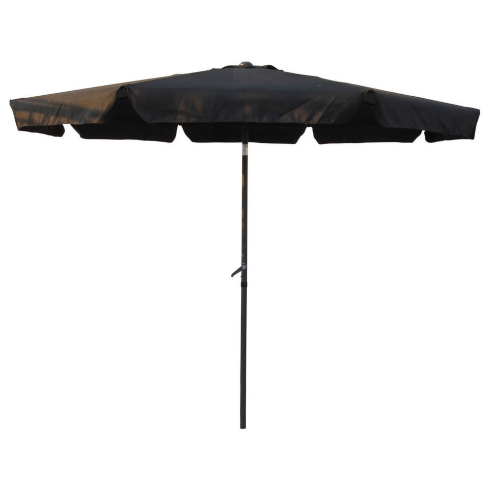 International Caravan St. Kitts Aluminum 10' Patio Umbrella, Dark Gray/Black