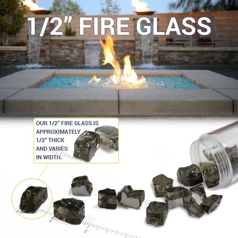 American 10 lbs of American Fireglass 1/2" Premium Reflective Fire Glass - Gray