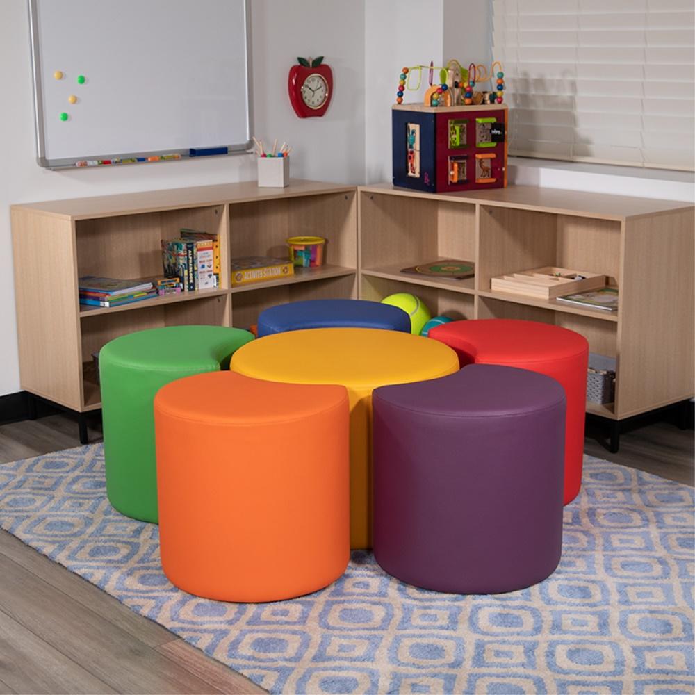 Flash Furniture Soft Seating Collaborative Flower Set for Classrooms and Common Spaces - Assorted Colors (18"H)