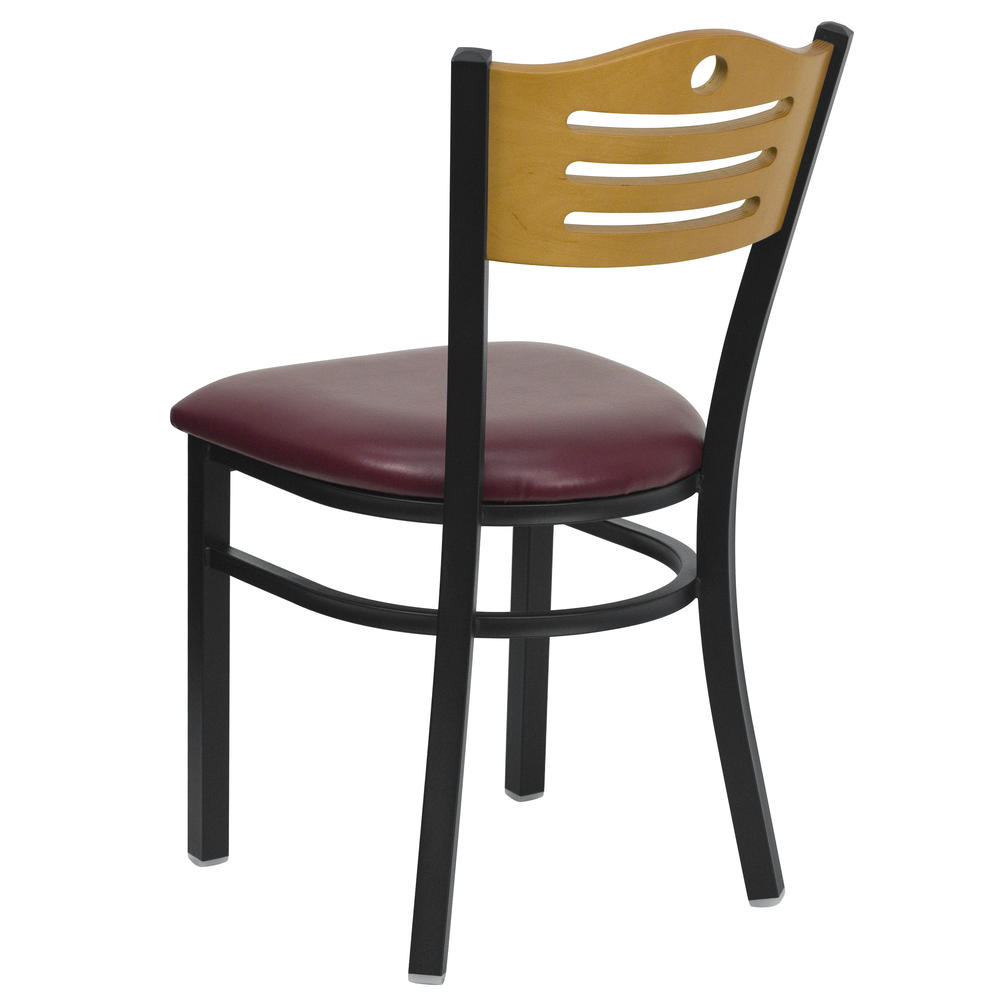 Flash Furniture black  restaurant chair XU-DG-6G7B-SLAT-BURV-GG