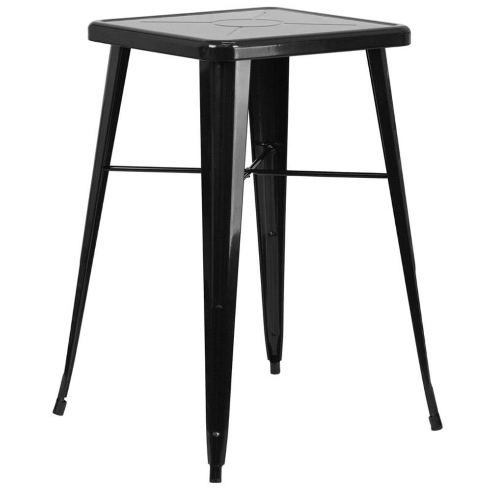 Flash Furniture 23.75" Square Black Metal Indoor-outdoor Bar Height Table, Patio, Deck