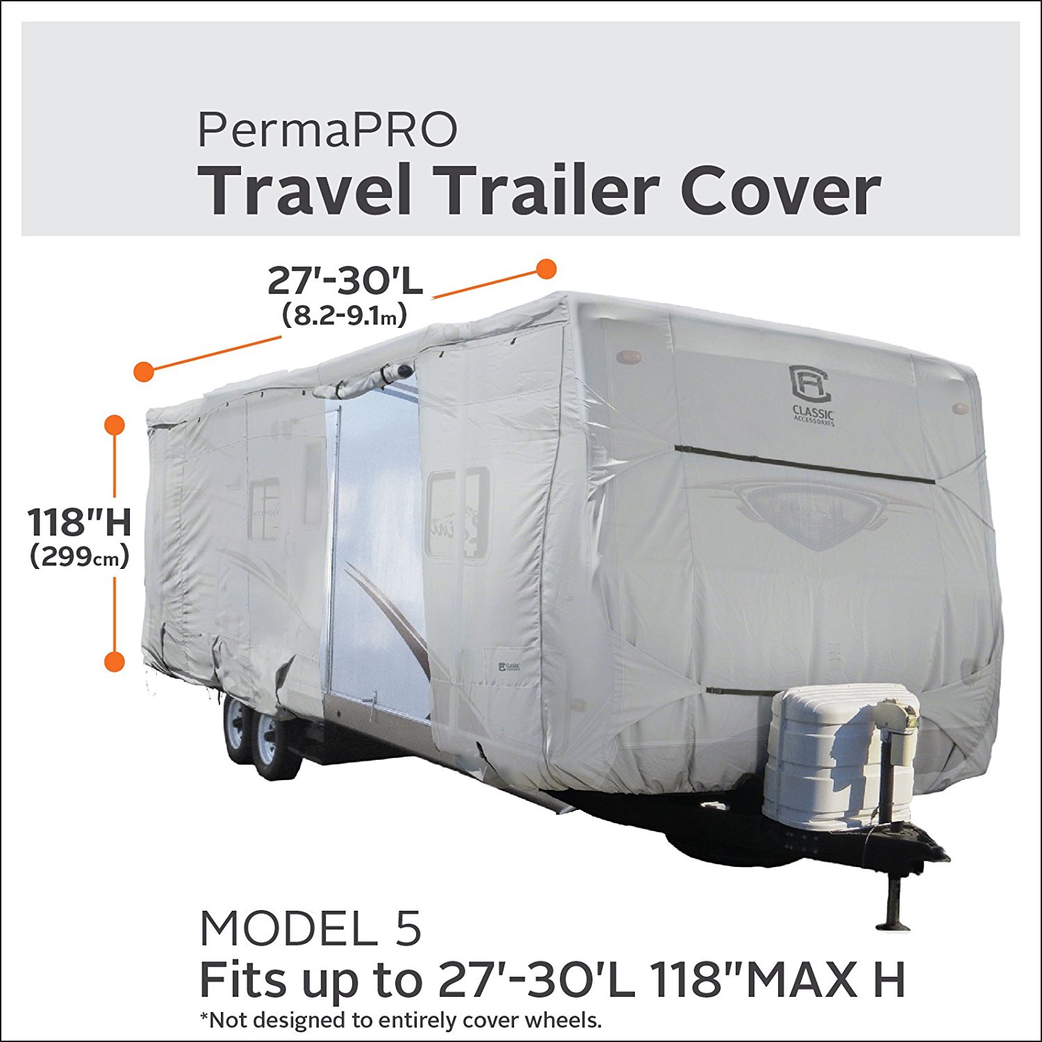 Classic Accessories Classic Accesories Travel Trailor Cover 27-30' length x 118" Max Height