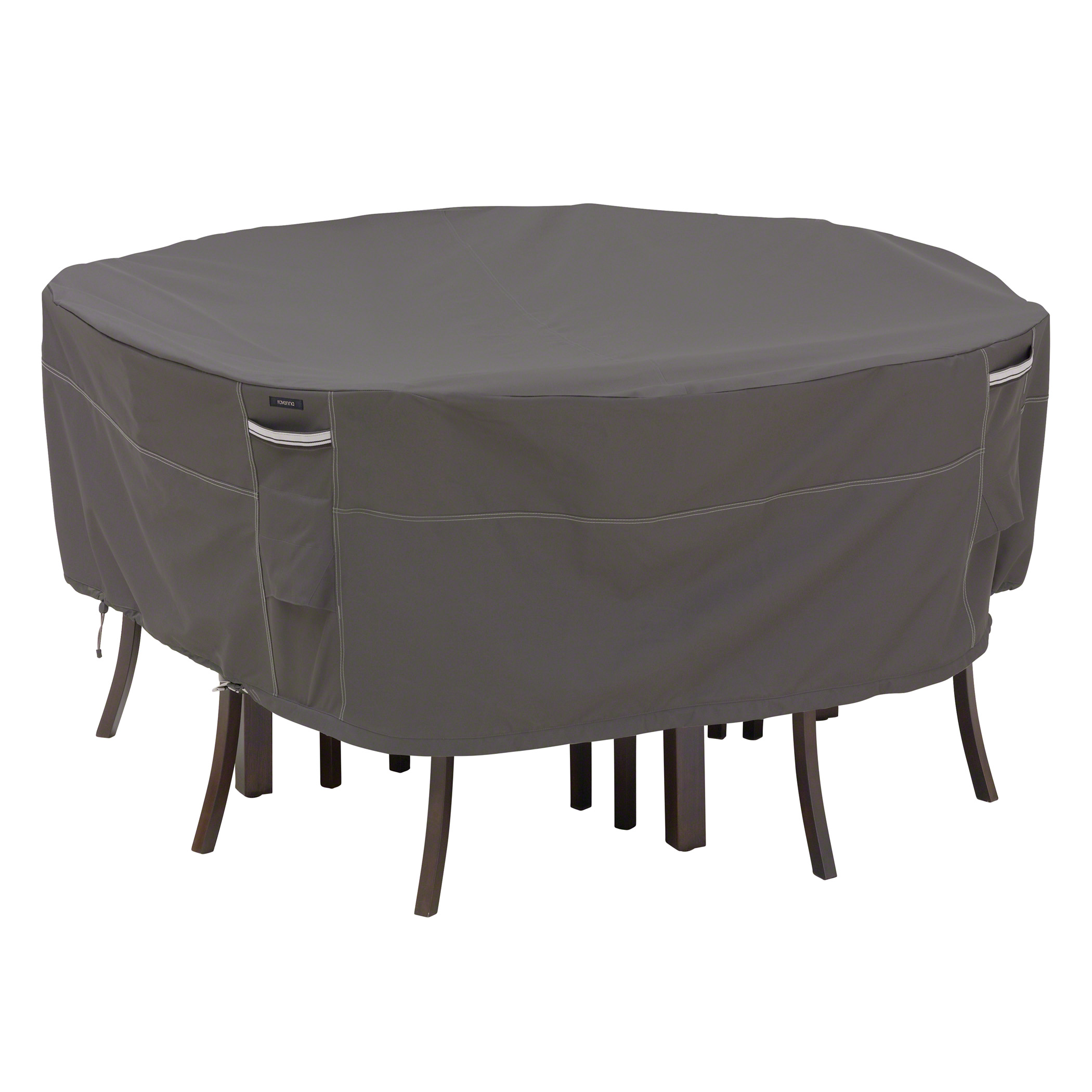 Classic Accessories Extra-Large Ravenna Round Premium Patio Furniture Table & Chairs Cover Black New