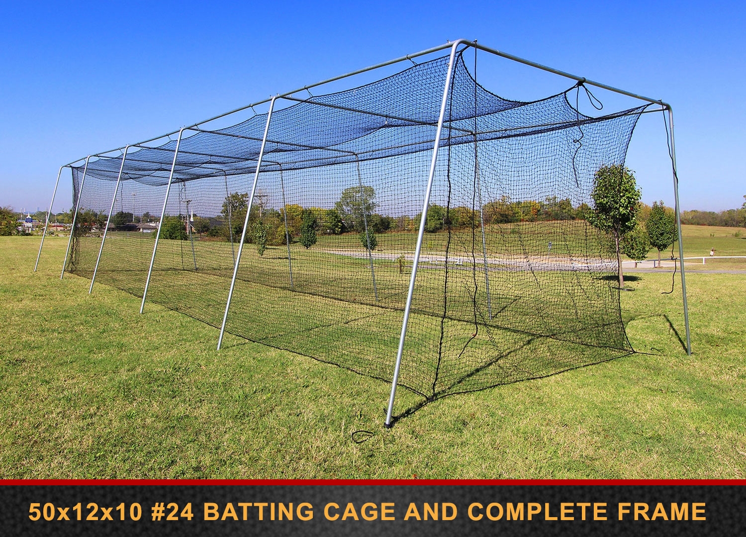 Cimarron Sports New Cimarron 50X12X10 #24 Batting Cage & Frame Corners