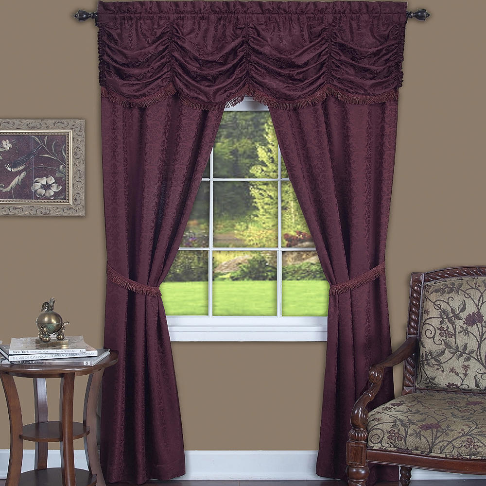 Achim Home Furnishing: Panache Burgundy Floral Traditional Window Curtain Panel