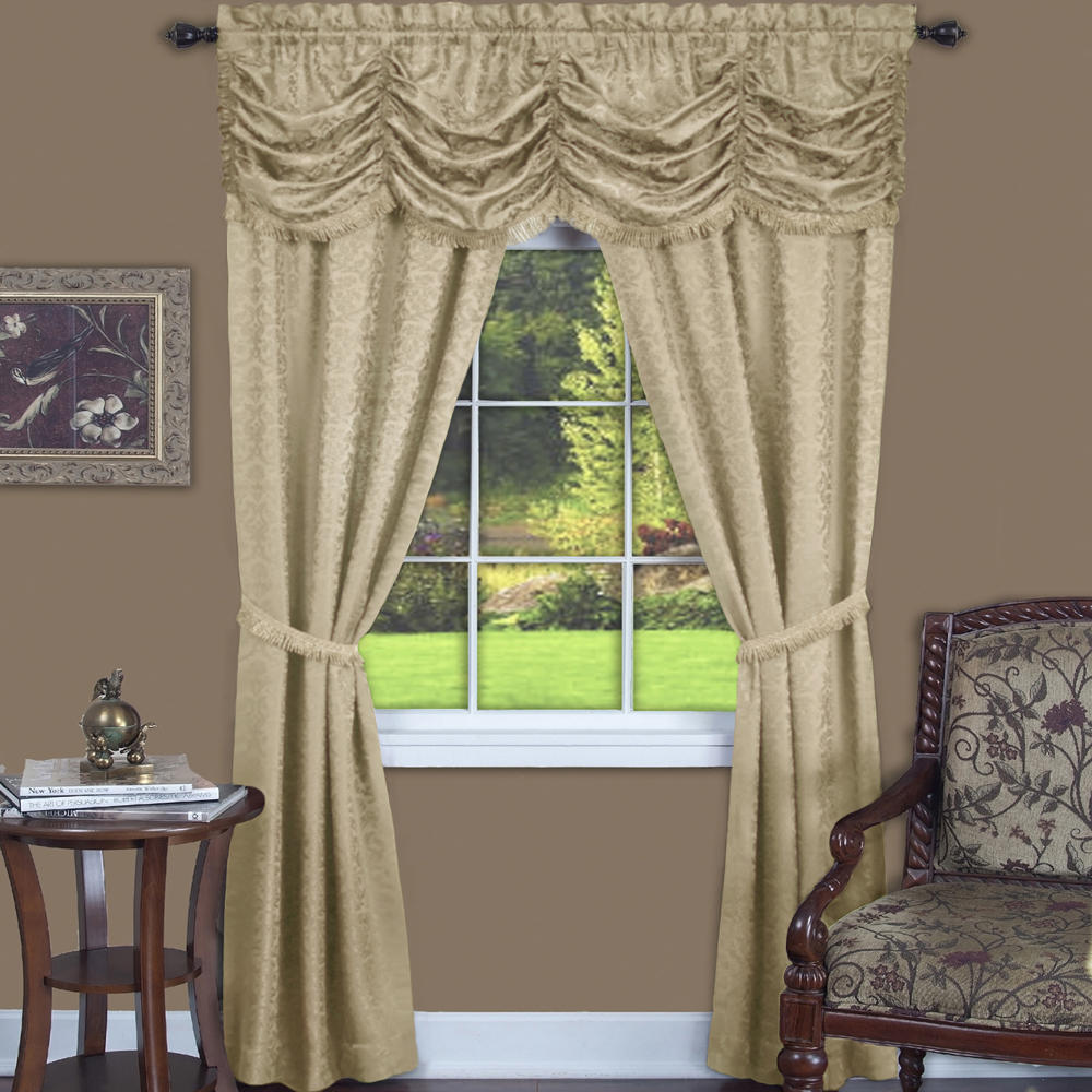 Achim Home Furnishing: Panache Tan Floral Traditional Window Curtain Panel