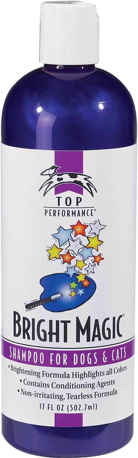 Top Performance Bright Magic Dog Shampoo and Cat Shampoo - Safe Formula for Bathing Puppies and Kittens in 17 Oz. Bottle