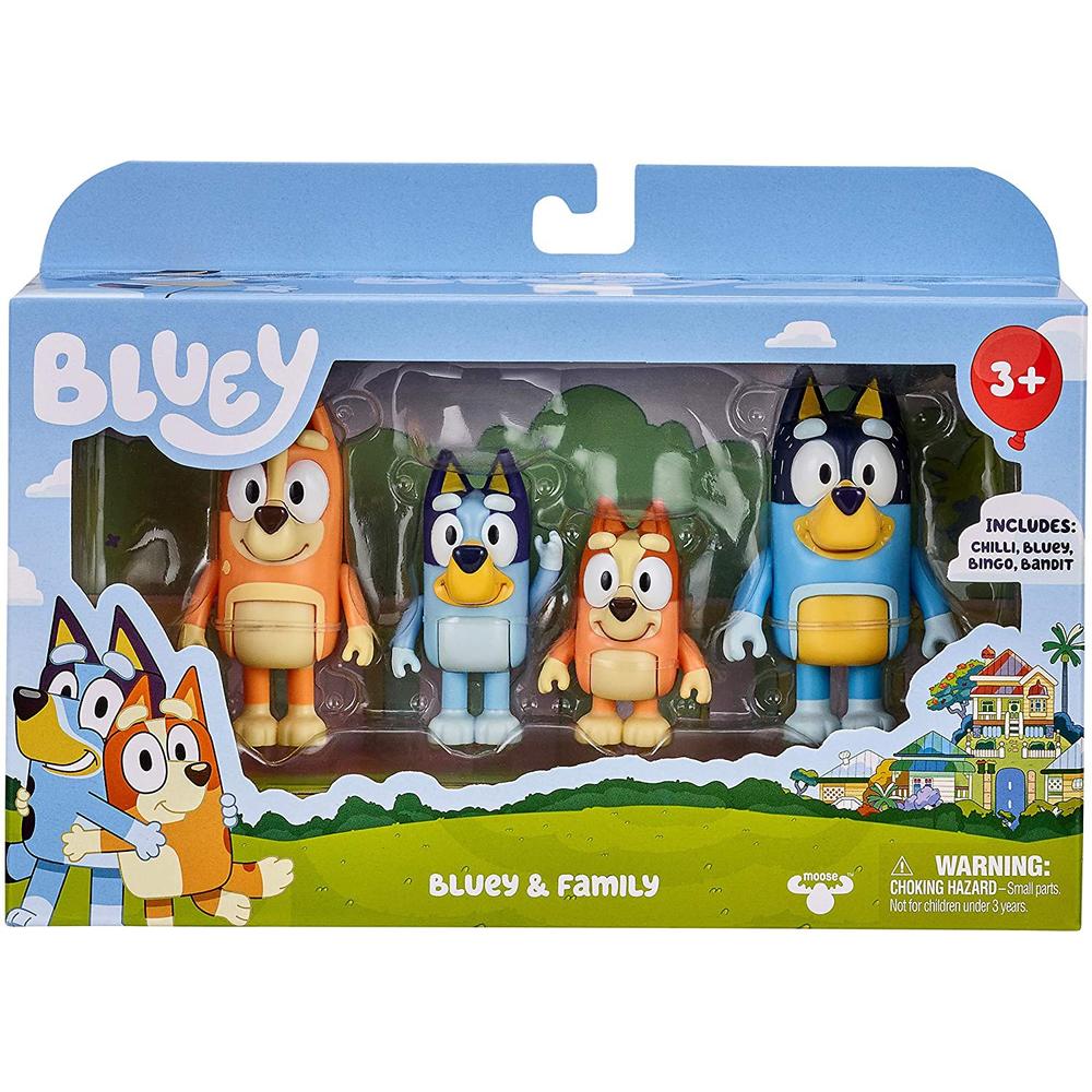 Bluey Store Bluey Bluey & Family Mini Figure 4-Pack [Bluey, Bingo, Mum & Dad]