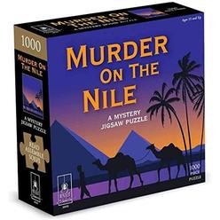 university games 33123 murder on the nile 1000 piece mystery jigsaw puzzle, multi-colored