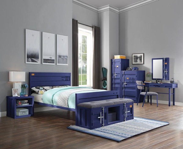 Acme Furniture Full Bed - Blue Tianjin