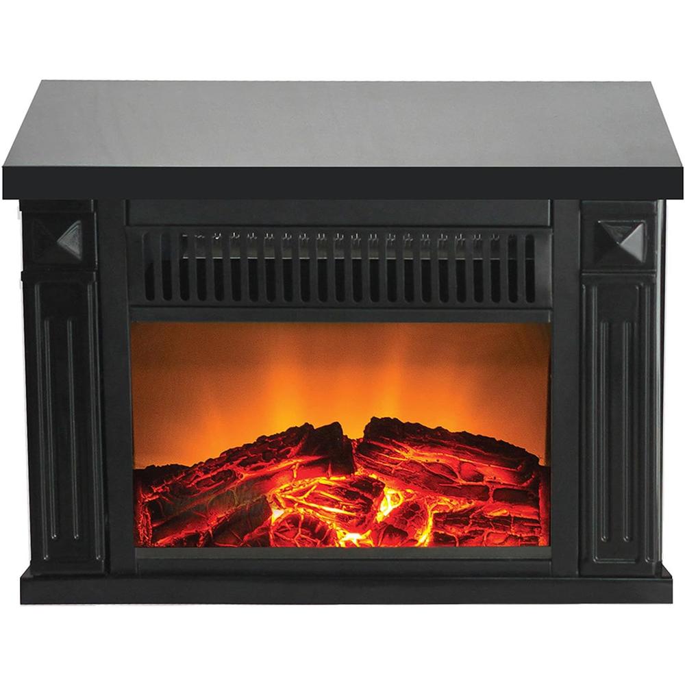 Warm House Zurich Tabletop Retro Electric Fireplace, Black