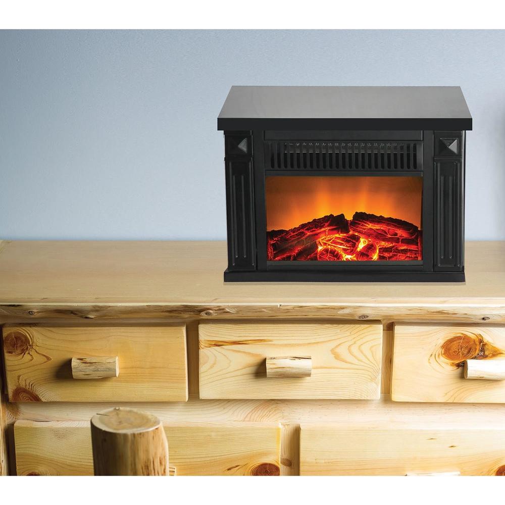 Warm House Zurich Tabletop Retro Electric Fireplace, Black