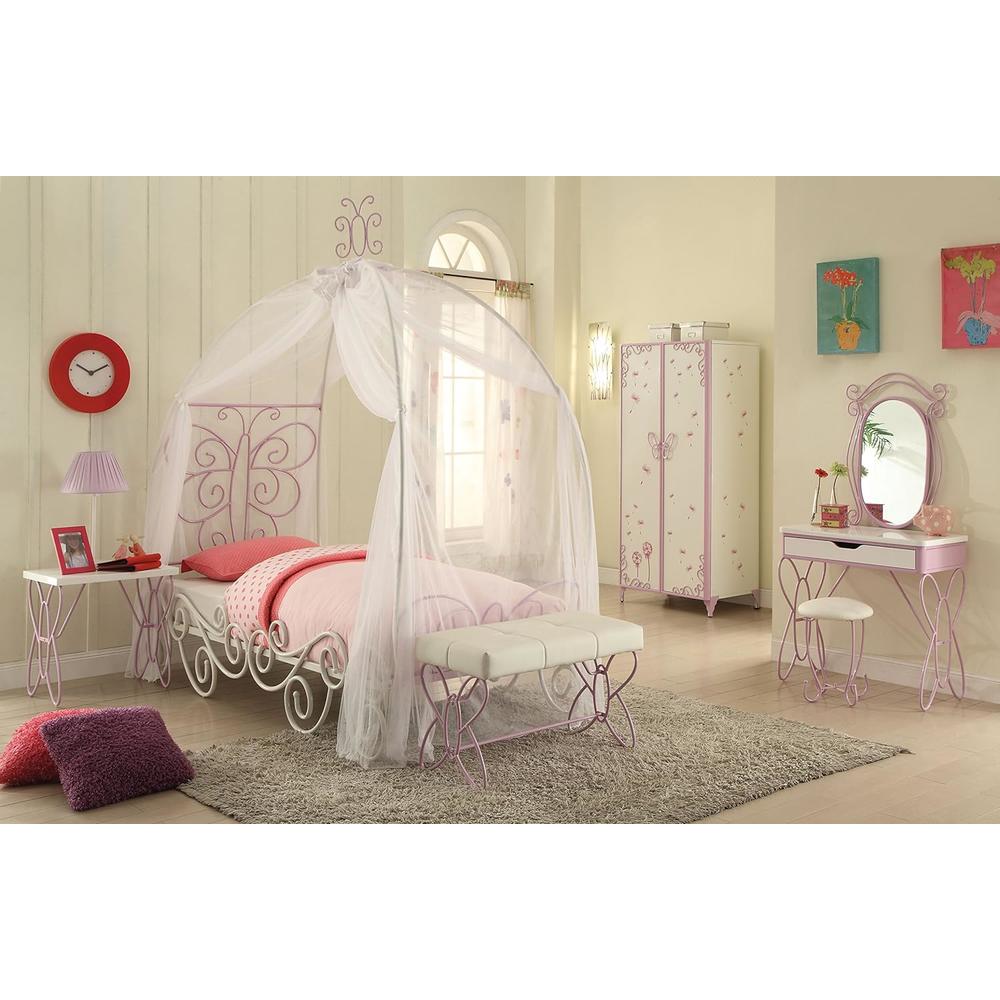 Acme Furniture 30542 Priya II Bench, White & Light Purple