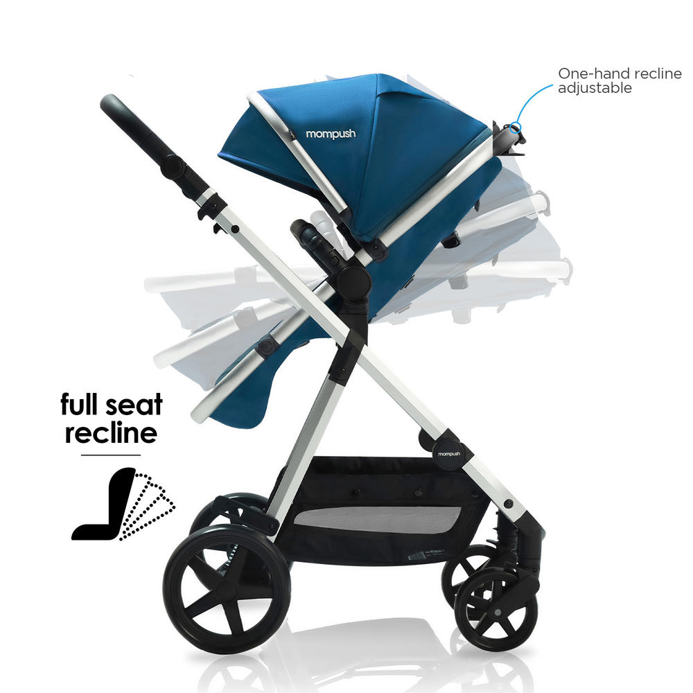 Mompush Meteor Stroller Foldable 2 in 1 Baby Stroller True Bassinet Mode with Reversible Seat Full Recline Adjustable Handlebar