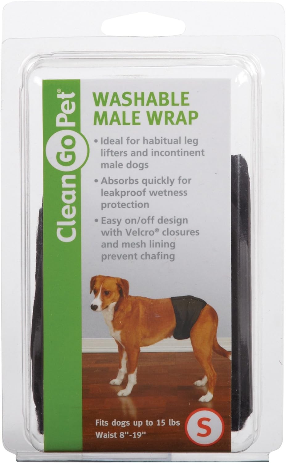 Clean Go Pet Washable Male Wrap S Blk