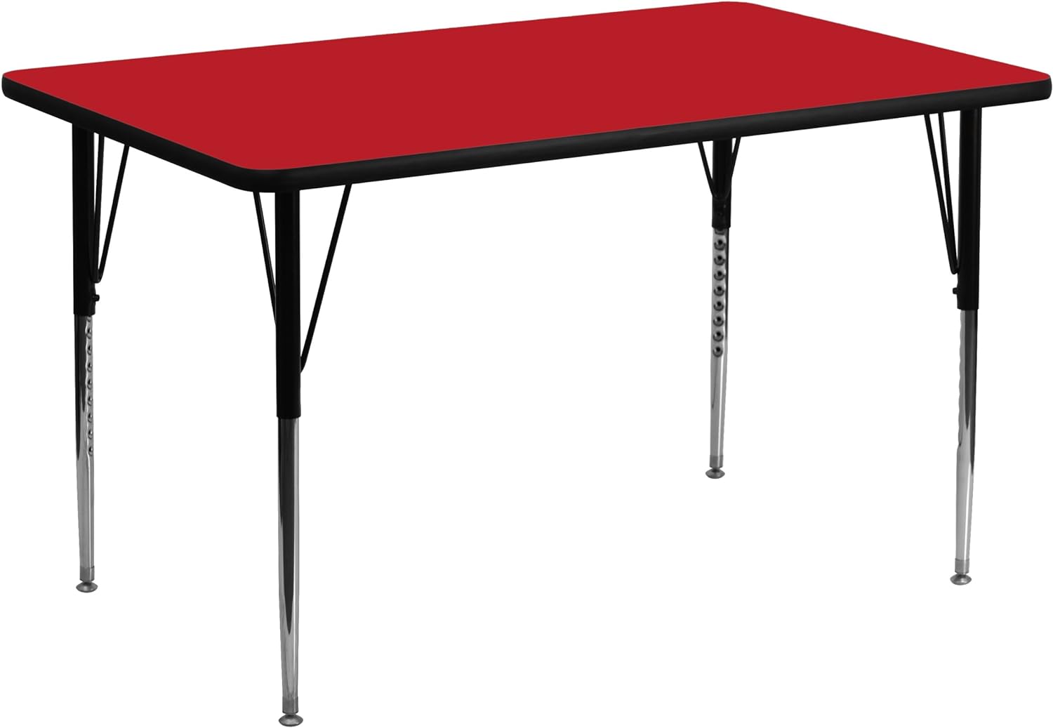 Flash Furniture 30''W x 60''L Rectangular Oak HP Laminate Activity Table - Standard Height Adjustable Legs - XU-A3060-REC-OAK-H-A-GG
