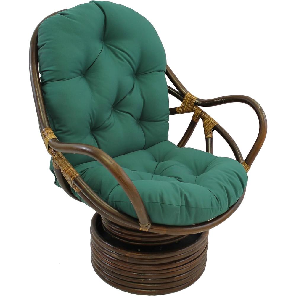 Blazing Needles Solid Twill Swivel Rocker Chair Cushion, 48" x 24", Burgundy