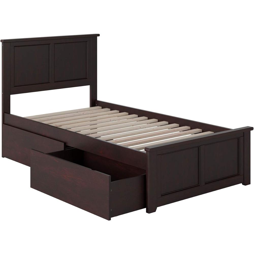 Atlantic Furniture AR8626111 Madison Match Footboard with Urban Bed Drawers x 1 - Espresso&#44; Twin Size