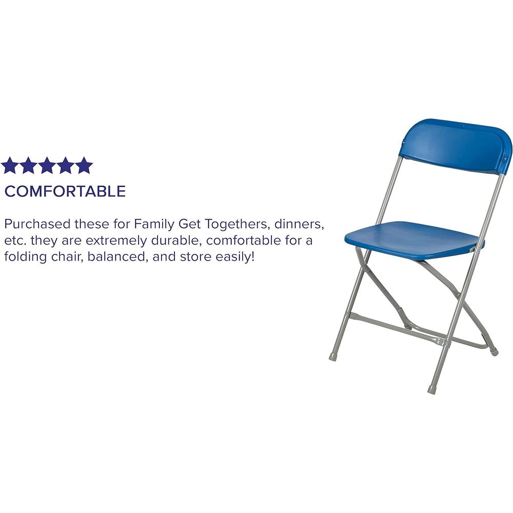 Flash Furniture Hercules Series Capacity Premium Blue Plastic Folding Chair 800