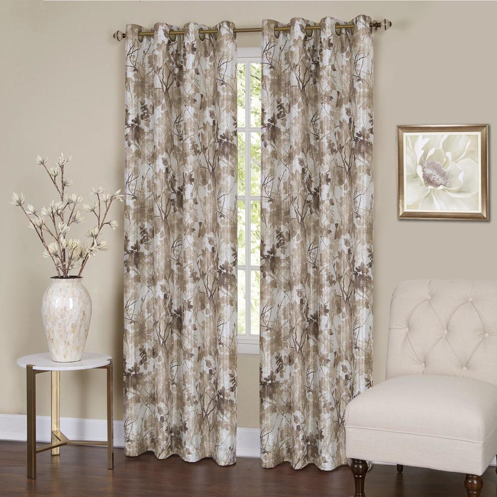 Achim Home Furnishing: Tranquil Green Floral Modern Blackout Window Curtain Panel