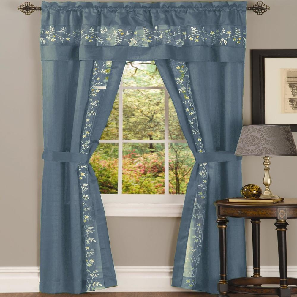 Achim Home Furnishing: Fairfield Taupe Floral Transitional Window Curtain Panel