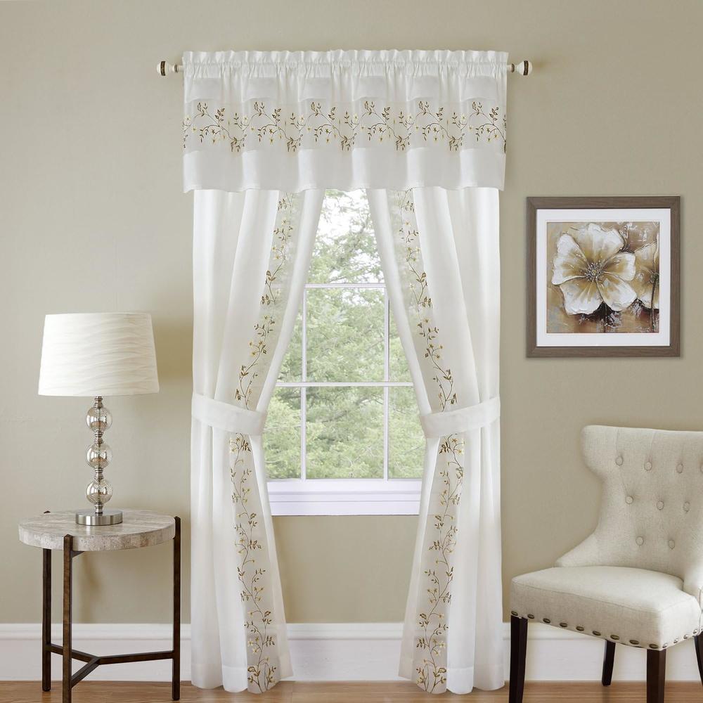 Achim Home Furnishing: Fairfield Ice Blue Floral Transitional Window Curtain Panel