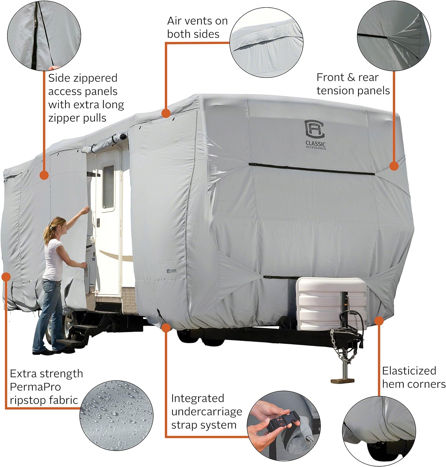Classic Accessories Rv Cover For Travel Trailers Fits 30 Foot To 33 Foot
