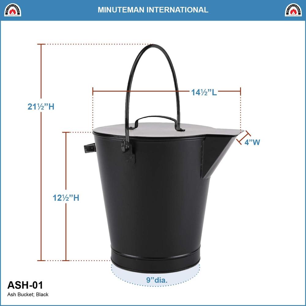 Minuteman International All Black Ash Bucket Pail