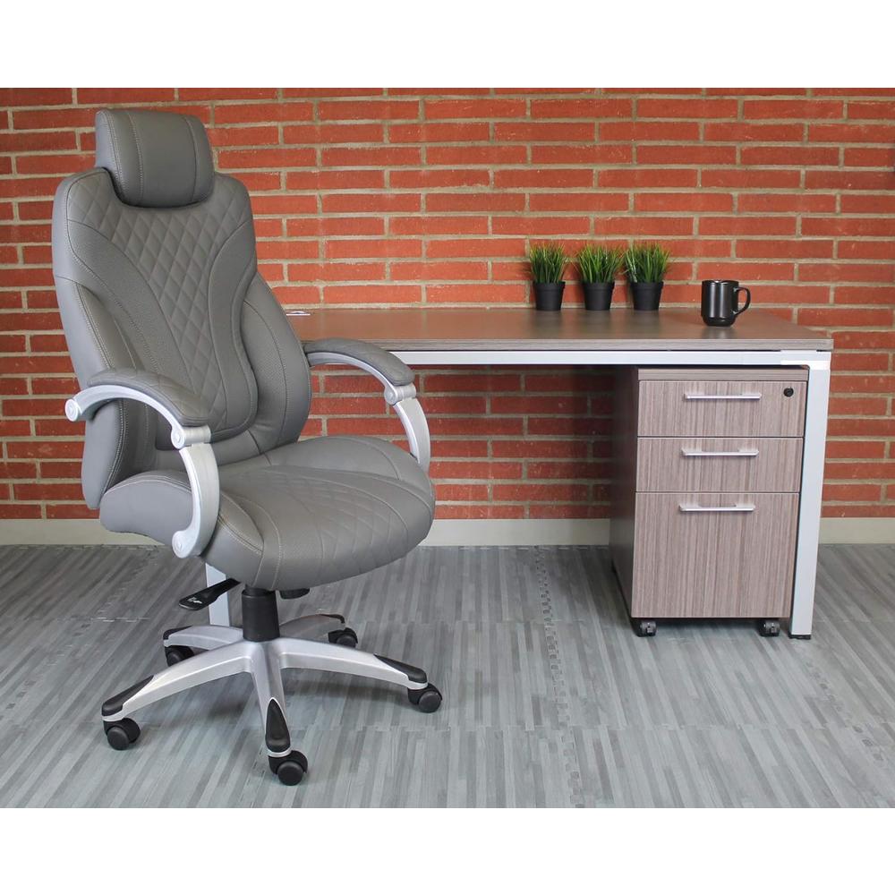 Boss Office Products Chairs Executive Seating Hinged Arm, Gray